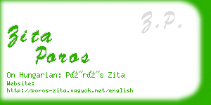 zita poros business card